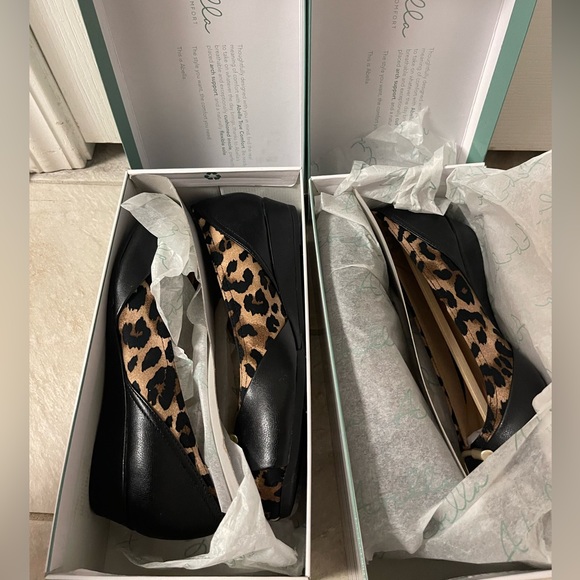 Abella Fina True Comfort Black & Leopard Print Flats Size 7.5 - Picture 8 of 8